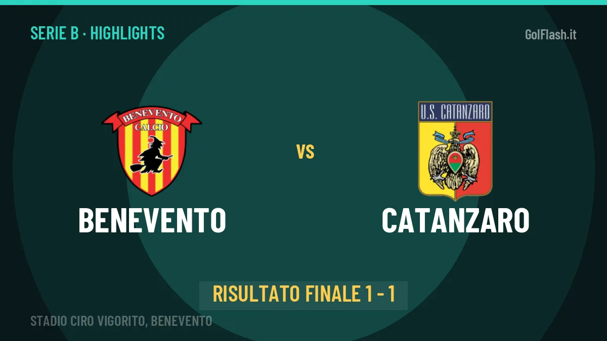 Benevento-Catanzaro highlights: video, marcatori e statistiche