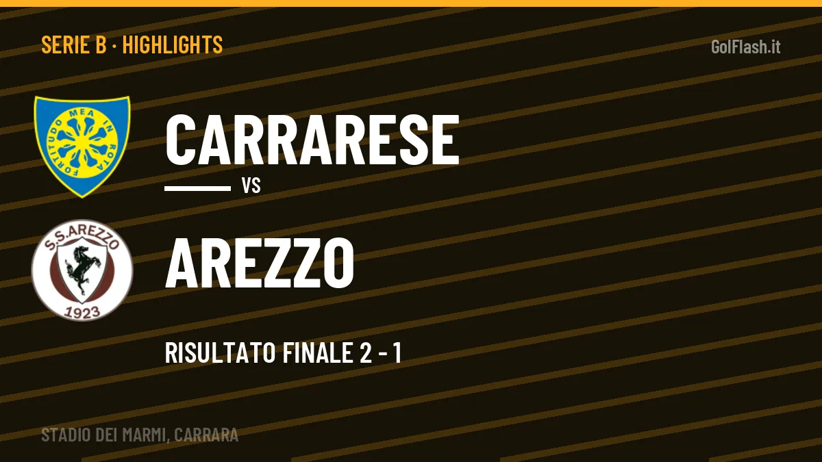 Highlights e gol Carrarese-Arezzo: la sintesi della 9ª giornata