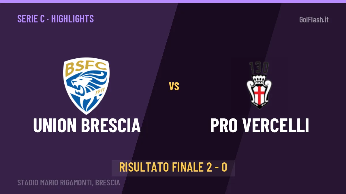Union Brescia-PRO Vercelli 2-0: highlights, video, azioni e gol del match