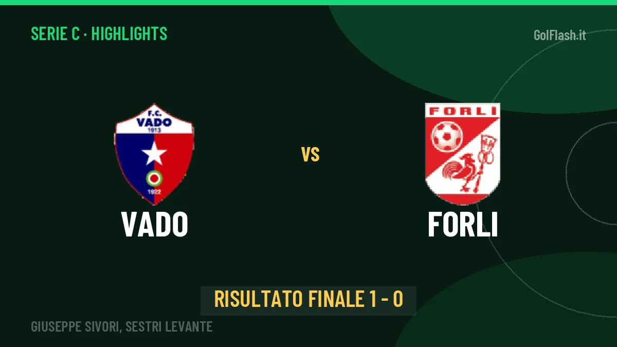 Vado-Forli highlights: video, marcatori e statistiche
