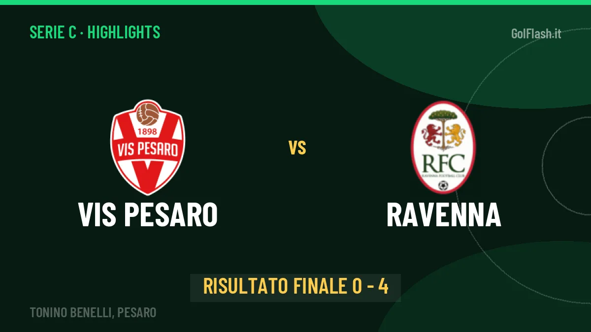 Vis Pesaro-Ravenna 0-4: highlights, video, azioni e gol del match
