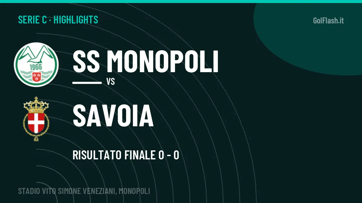 Highlights Serie C: SS Monopoli-Savoia 0-0 in video