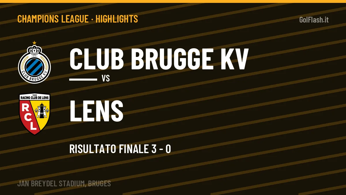 Rivedi Club Brugge KV-Lens: highlights, gol e momenti chiave della partita