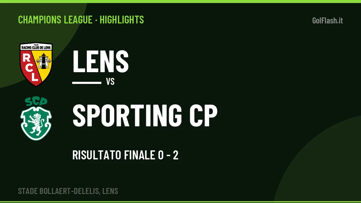 Highlights e gol Lens-Sporting CP: la sintesi della 2ª giornata