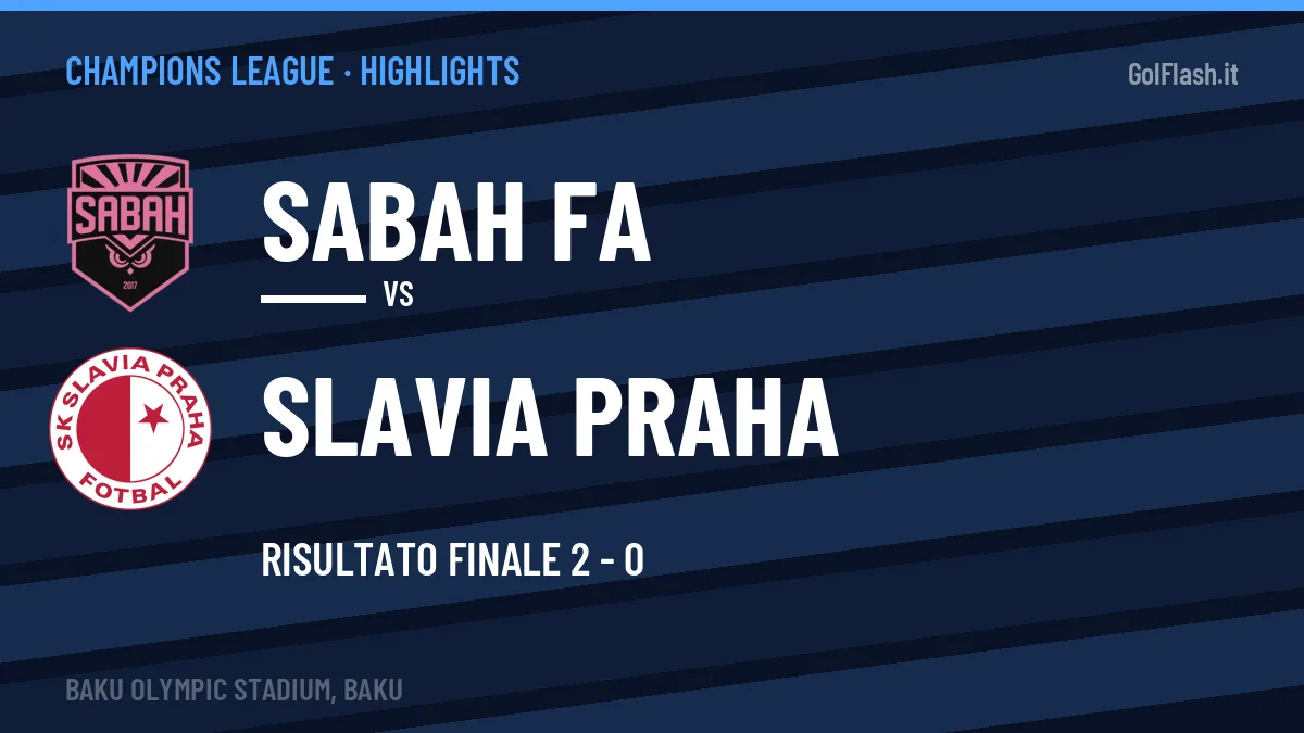 Highlights Sabah FA-Slavia Praha: gol e sintesi della partita (2-0)