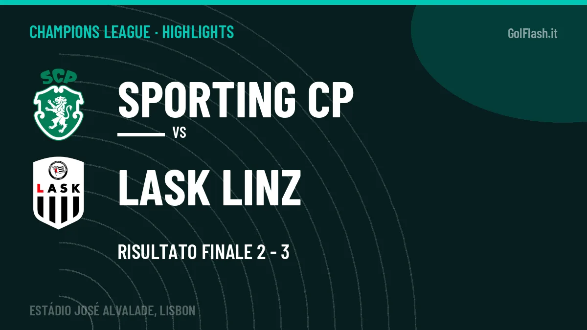 Gol e highlights di Sporting CP-Lask Linz 2-3: guarda la sintesi