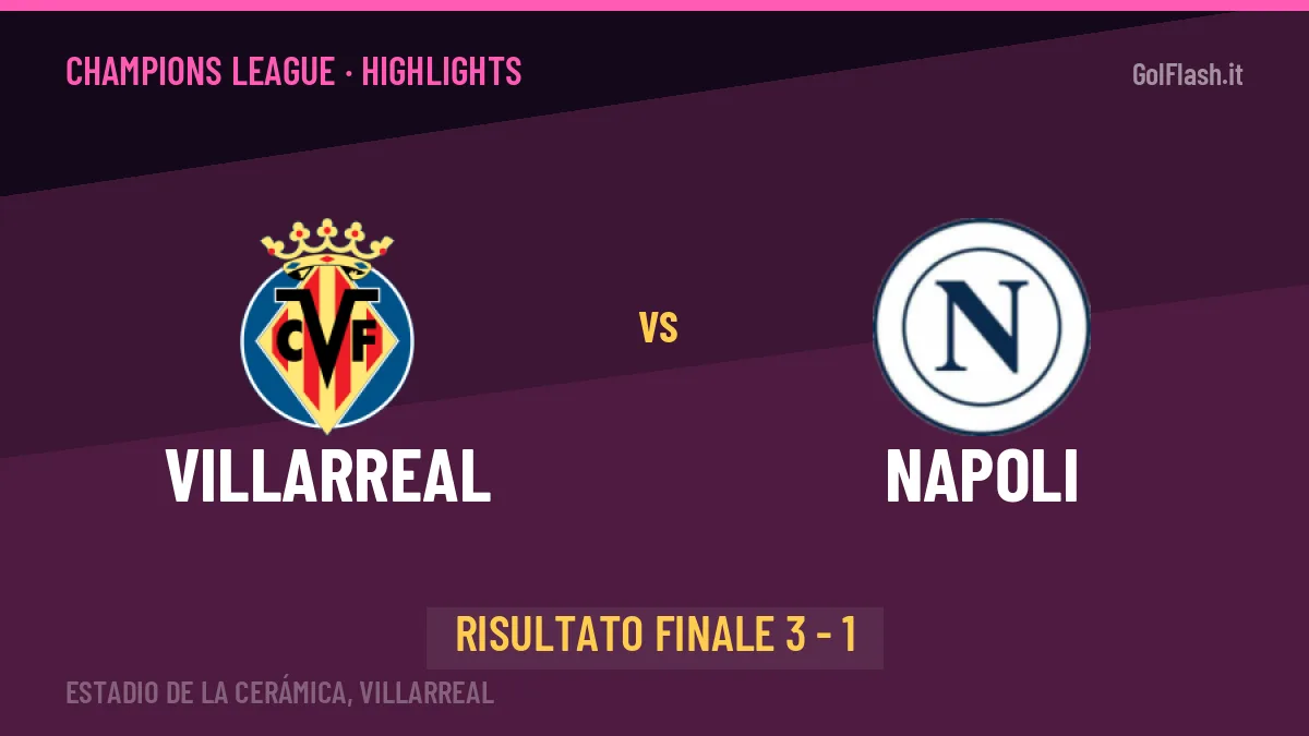 Villarreal-Napoli: il video degli highlights e il tabellino (3-1)