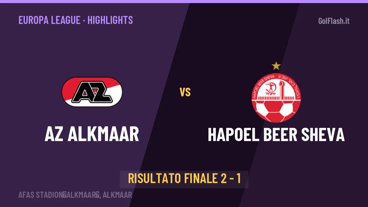 AZ Alkmaar-Hapoel Beer Sheva, sintesi e gol: gli highlights di Europa League