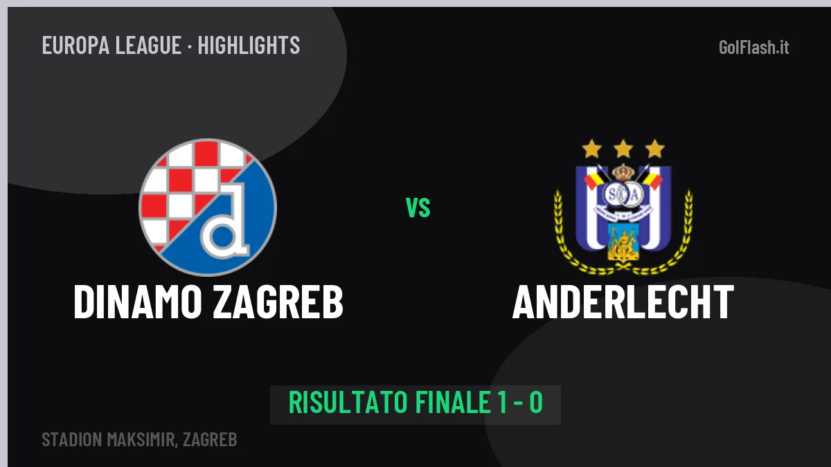 Dinamo Zagreb-Anderlecht 1-0: video gol, azioni salienti e statistiche