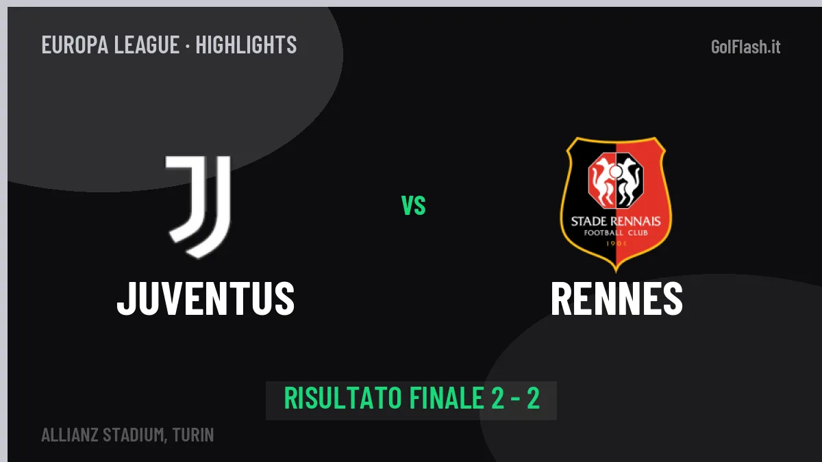 Juventus-Rennes: il video degli highlights e il tabellino (2-2)