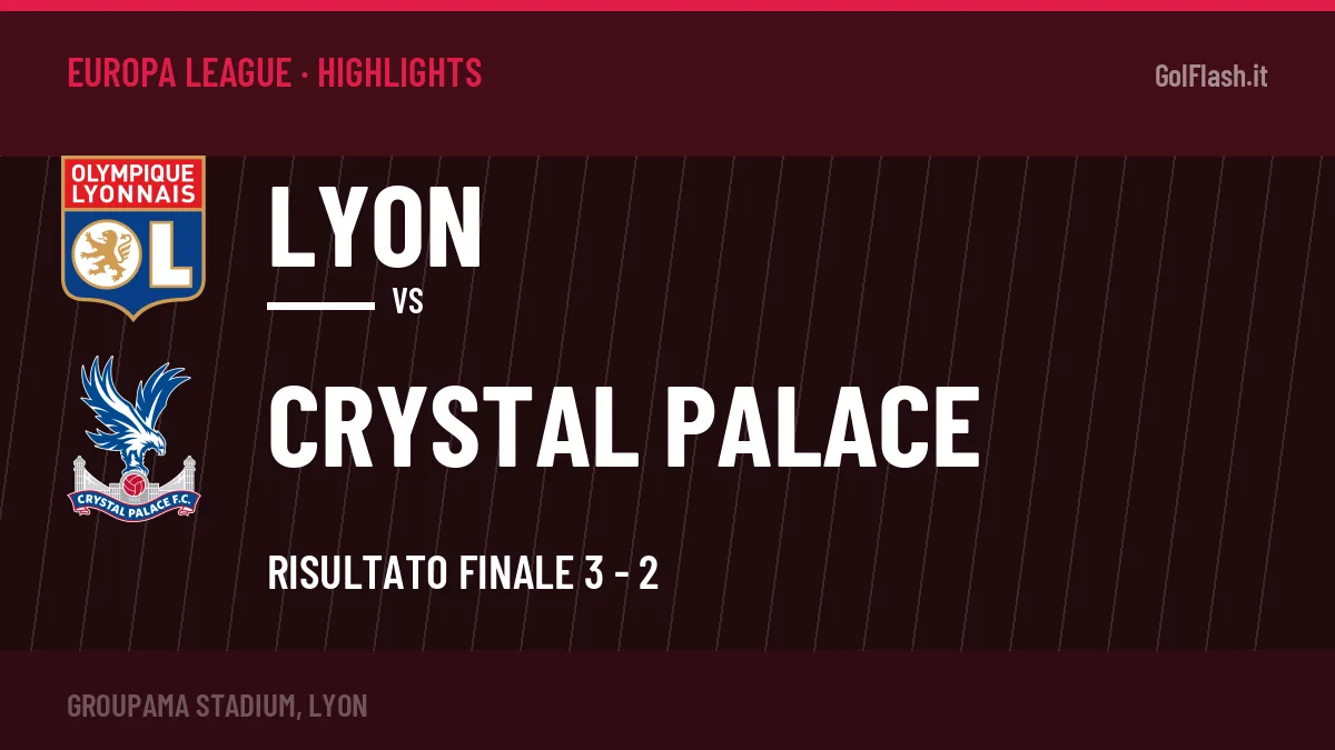 Rivedi Lyon-Crystal Palace: highlights, gol e momenti chiave della partita