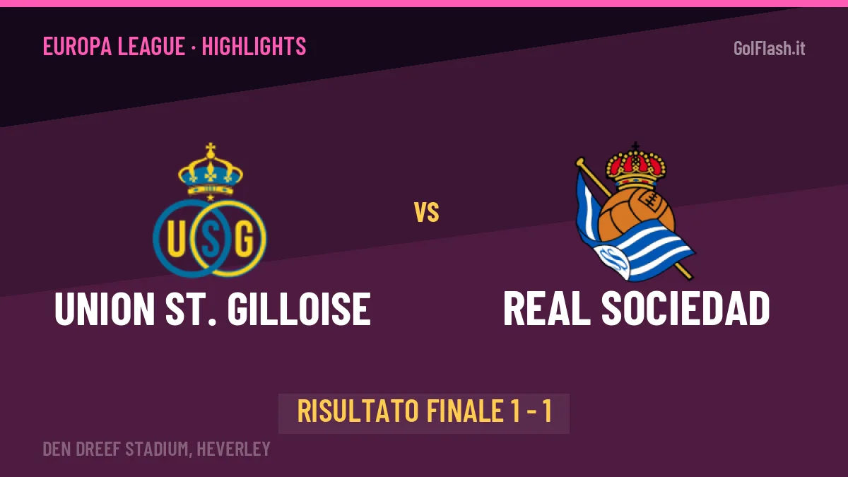 Union St. Gilloise-Real Sociedad 1-1: video gol, azioni salienti e statistiche