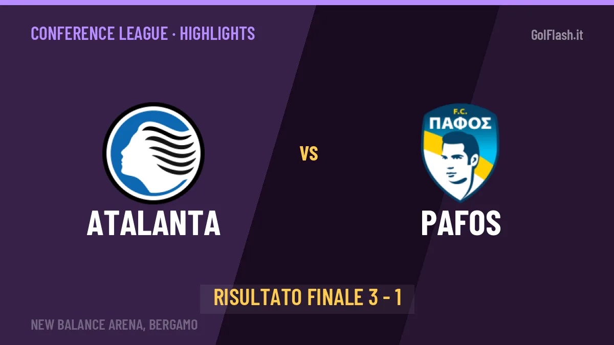 Atalanta-Pafos 3-1, gli highlights: tutti i gol in video