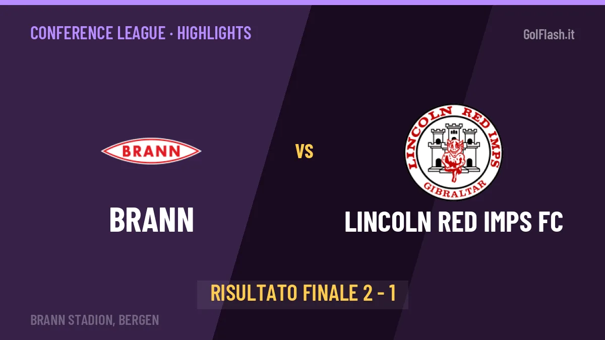 Brann-Lincoln Red Imps FC 2-1: highlights, video, azioni e gol del match
