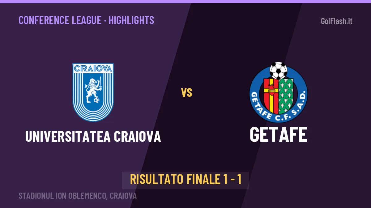 Universitatea Craiova-Getafe highlights: video, marcatori e statistiche