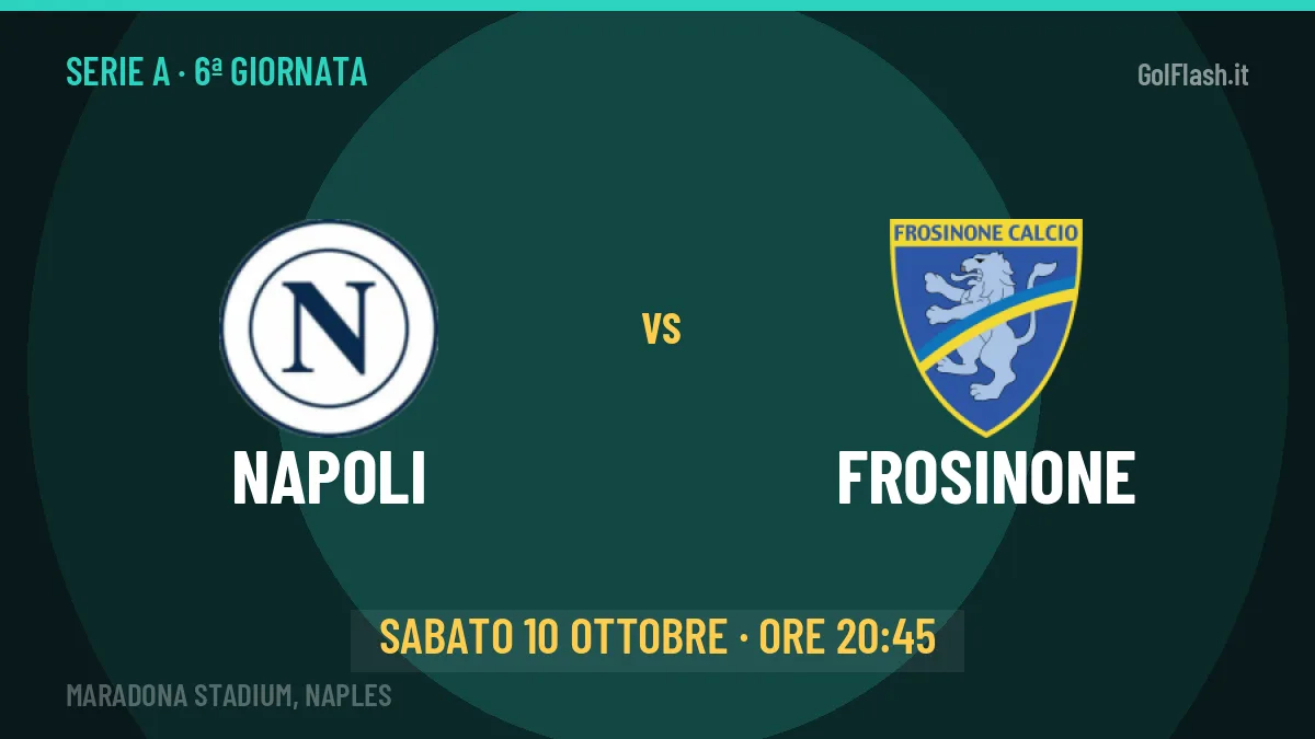 Napoli Frosinone in streaming: dove vedere la partita, orario e probabili formazioni