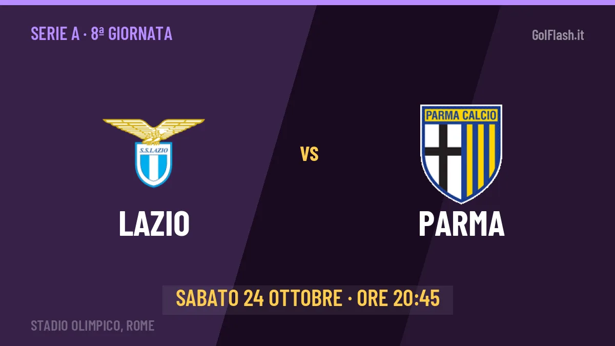 Dove vedere Lazio-Parma in TV e streaming: orario, canale e formazioni