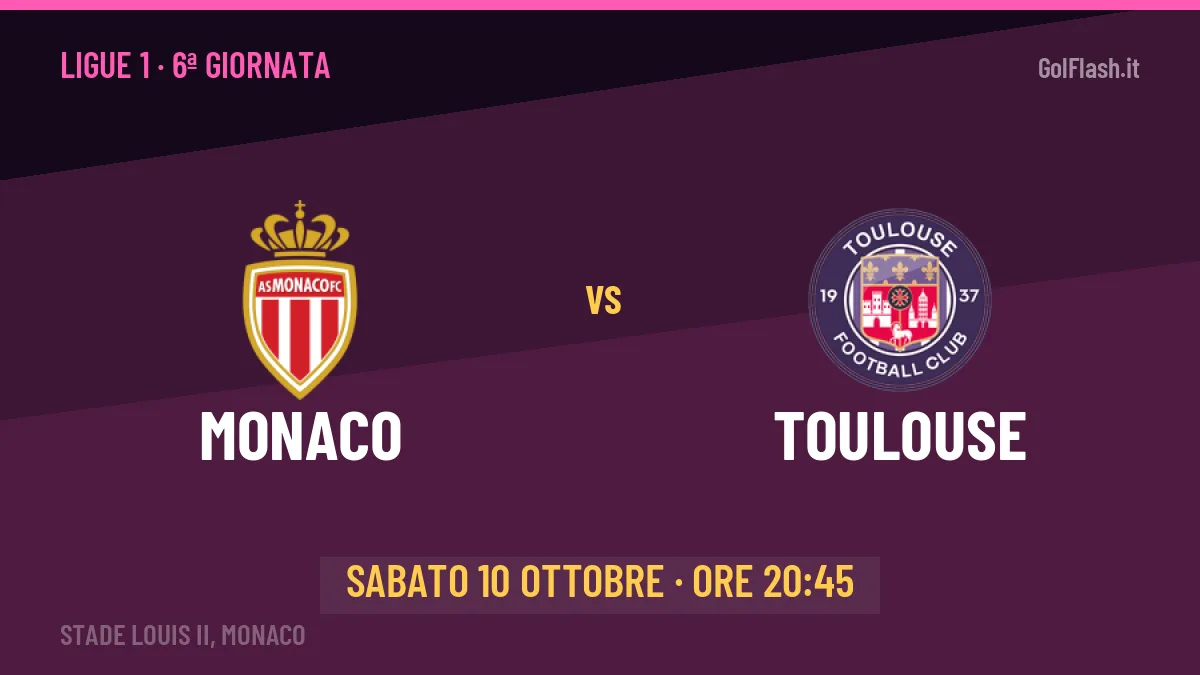 Monaco-Toulouse, Ligue 1: probabili formazioni, quote e dove vedere la partita in TV e streaming