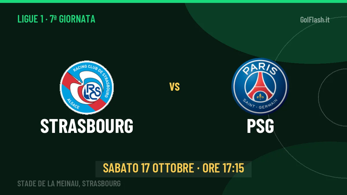 Strasbourg-PSG Ligue 1 7ª giornata: orario, TV, streaming e probabili formazioni