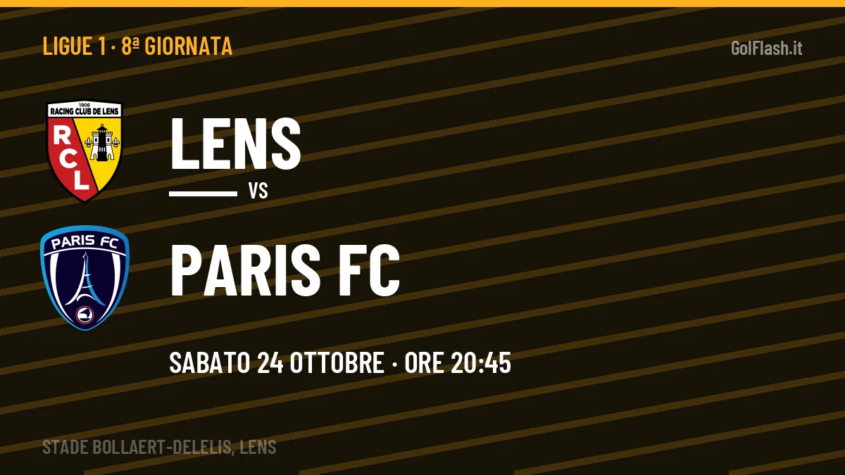 Lens-Paris FC (sab 24/10 ore 20:45): probabili formazioni, statistiche e quote
