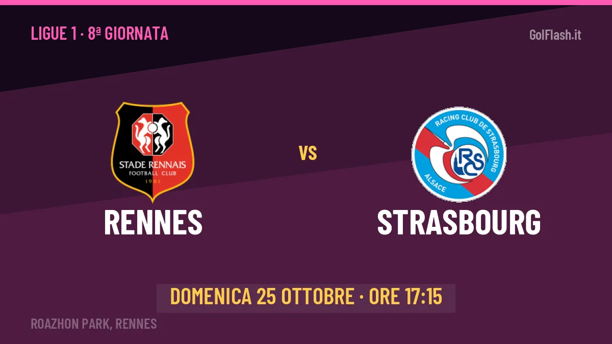 Rennes-Strasbourg (dom 25/10 ore 17:15): probabili formazioni, statistiche e quote