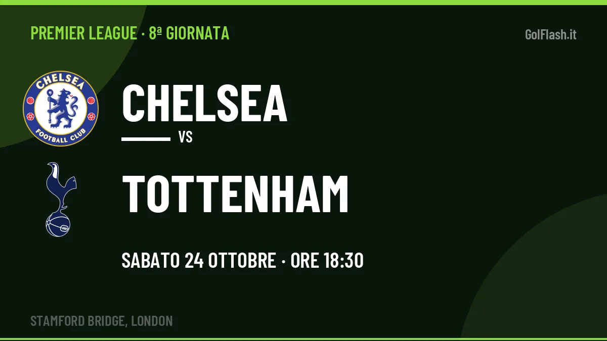 Chelsea-Tottenham (sab 24/10 ore 18:30): probabili formazioni, statistiche e quote