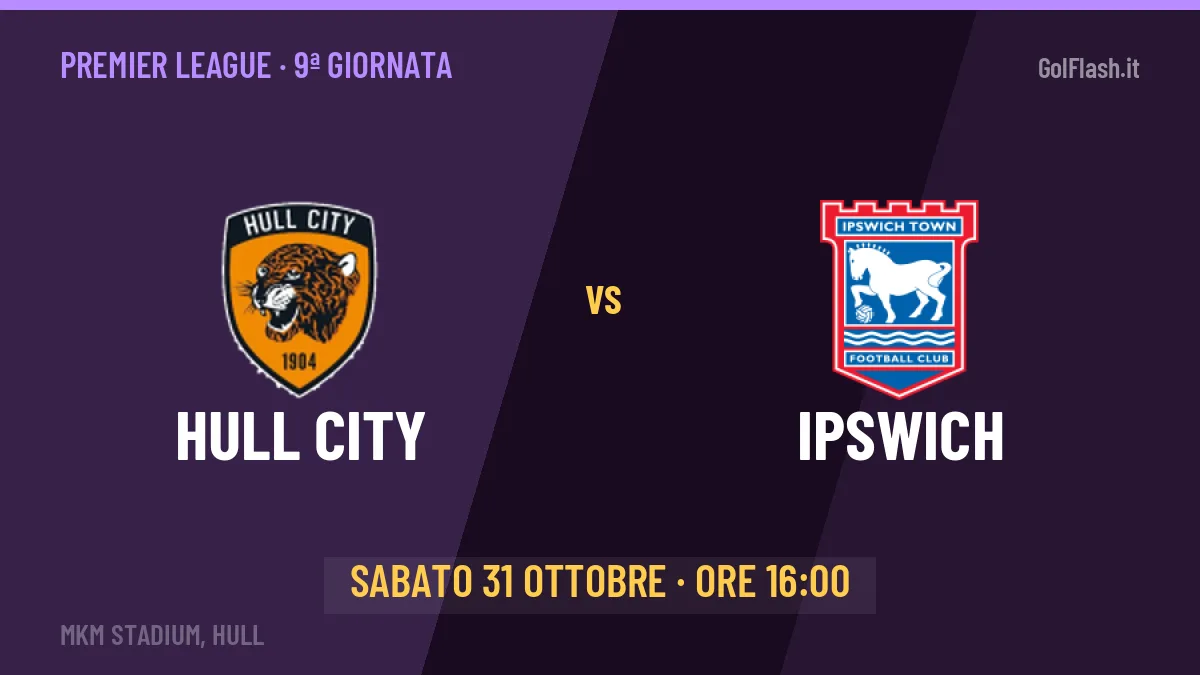 Dove vedere Hull City-Ipswich in TV e streaming: orario, canale e formazioni