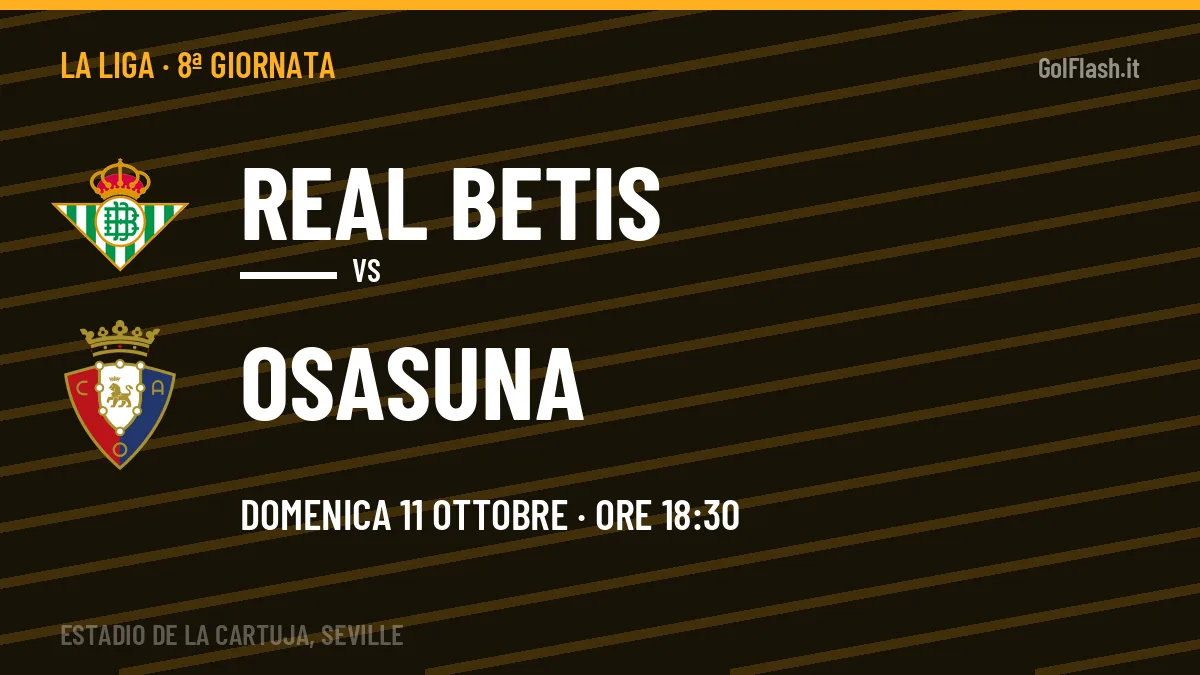 Probabili formazioni Real Betis Osasuna: chi gioca, quote e pronostico