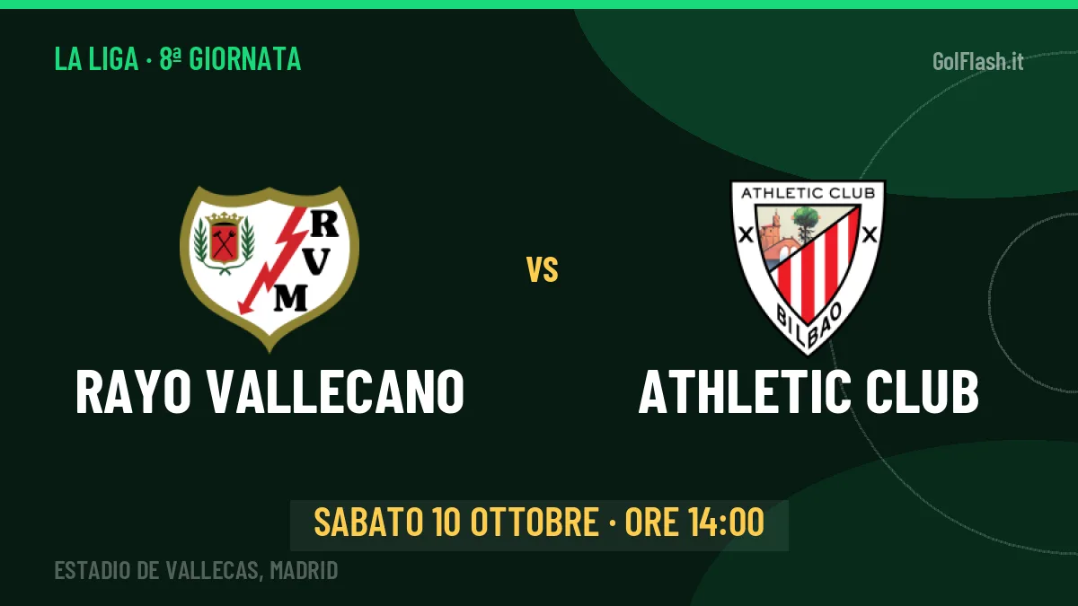 Rayo Vallecano Athletic Club in streaming: dove vedere la partita, orario e probabili formazioni