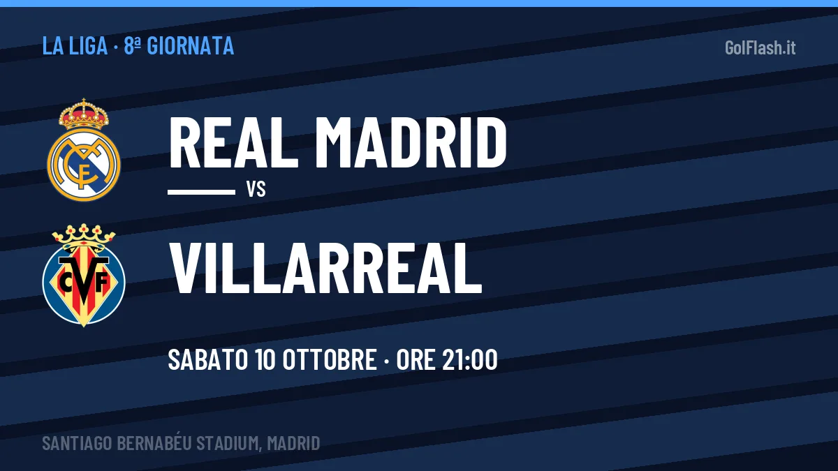 Real Madrid-Villarreal, La Liga: probabili formazioni, quote e dove vedere la partita in TV e streaming