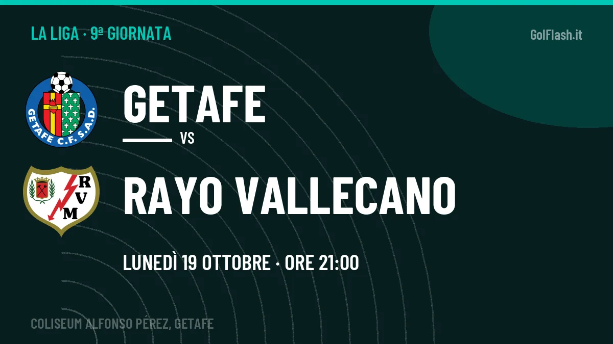 Getafe Rayo Vallecano in streaming: dove vedere la partita, orario e probabili formazioni