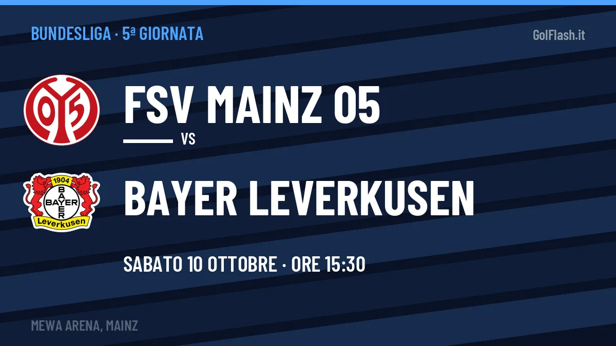FSV Mainz 05-Bayer Leverkusen, Bundesliga: probabili formazioni, quote e dove vedere la partita in TV e streaming