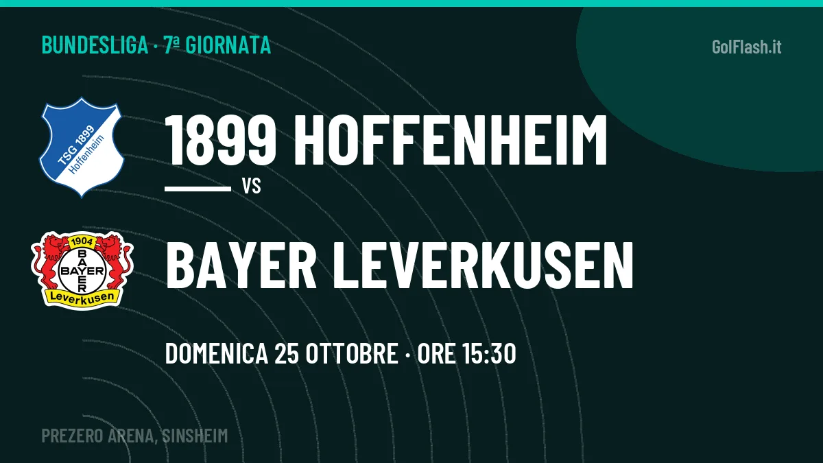 1899 Hoffenheim-Bayer Leverkusen (dom 25/10 ore 15:30): probabili formazioni, statistiche e quote
