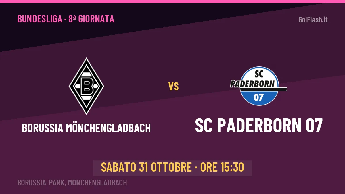 Borussia Mönchengladbach-SC Paderborn 07: pronostico, quote e dove vedere il match in diretta