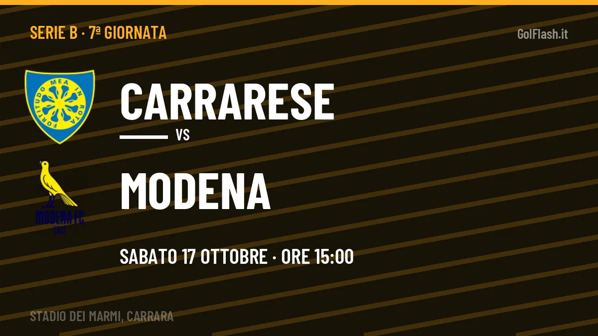 Carrarese-Modena, Serie B: probabili formazioni, quote e dove vedere la partita in TV e streaming