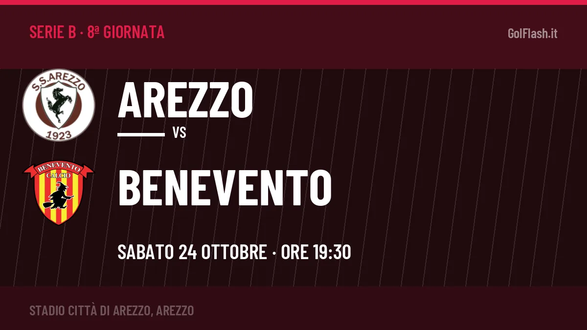 Dove vedere Arezzo-Benevento in TV e streaming: orario, canale e formazioni