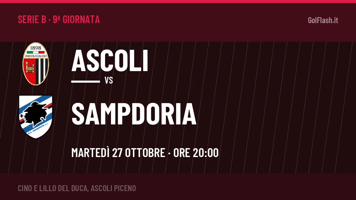 Pronostico Ascoli Sampdoria: quote, precedenti e come arrivano le due squadre