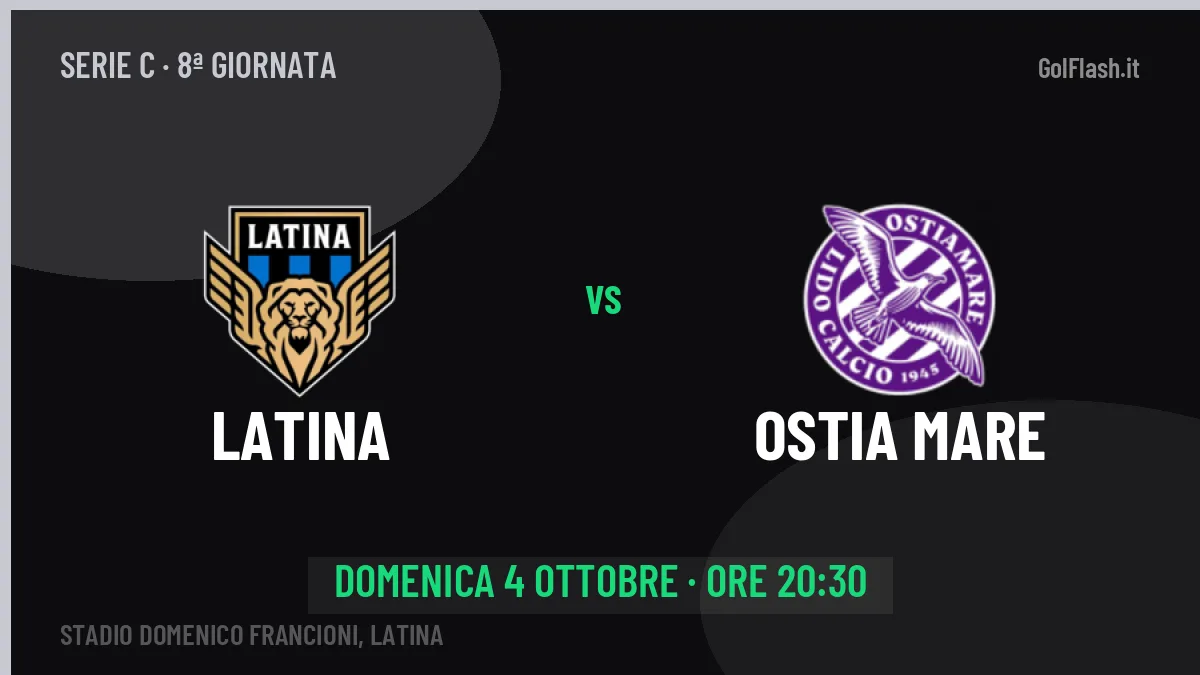 Dove vedere Latina-Ostia Mare in TV e streaming: orario, canale e formazioni