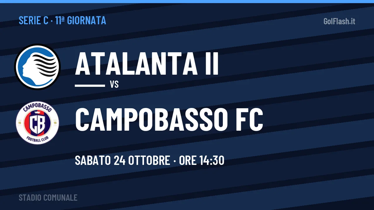 Atalanta II-Campobasso FC (sab 24/10 ore 14:30): probabili formazioni, statistiche e quote