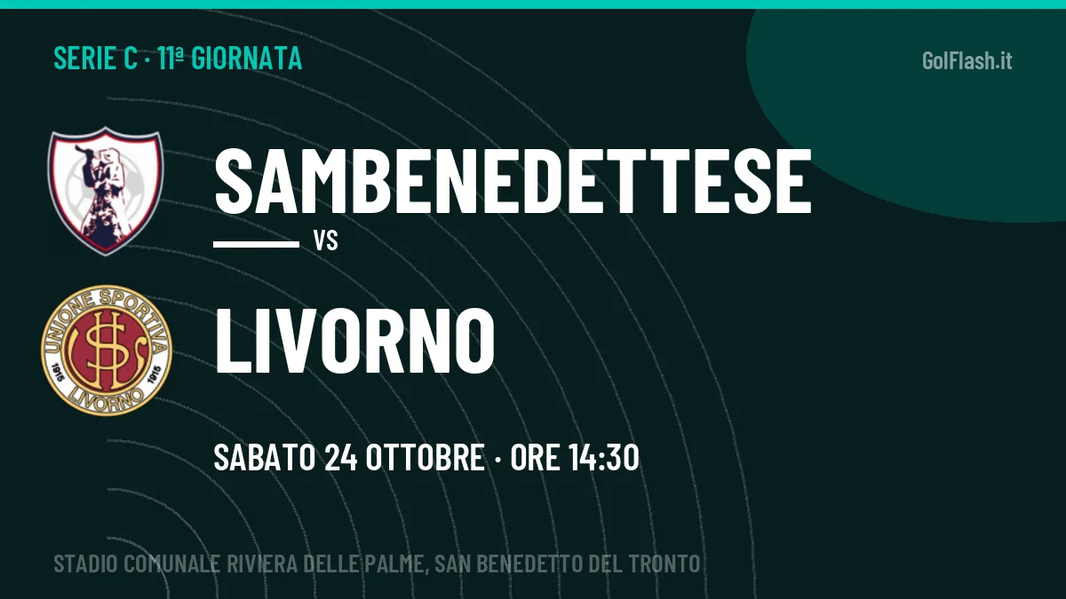 Dove vedere Sambenedettese-Livorno in TV e streaming: orario, canale e formazioni