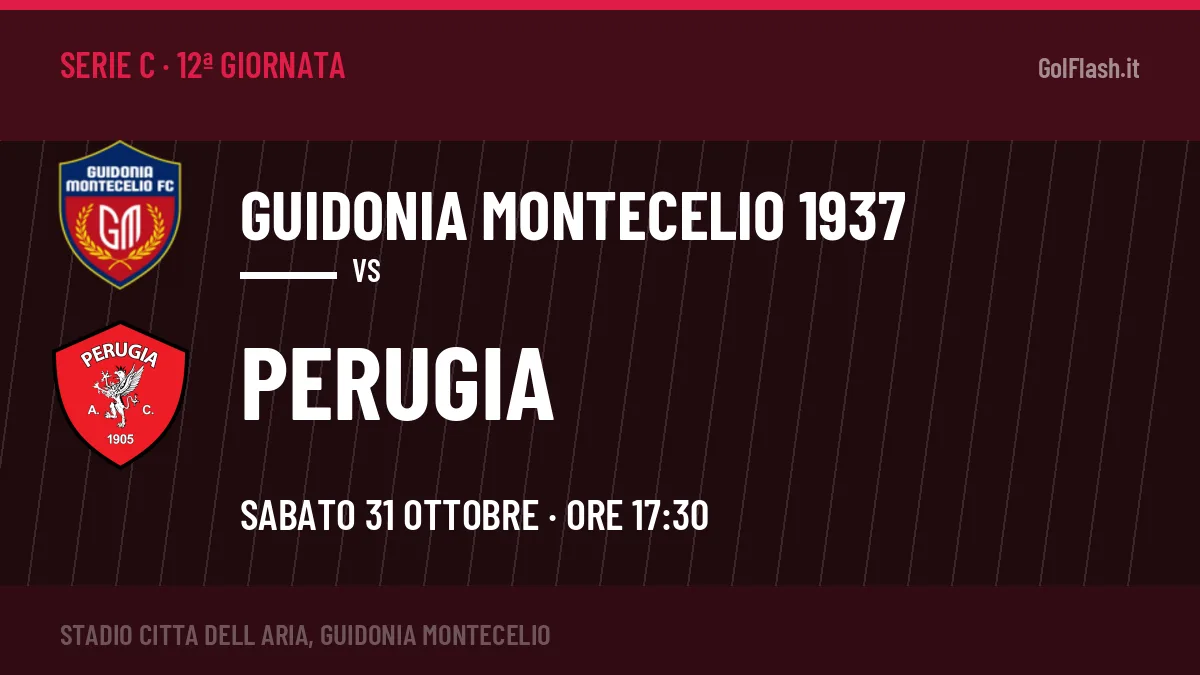 Dove vedere Guidonia Montecelio 1937-Perugia in TV e streaming: orario, canale e formazioni