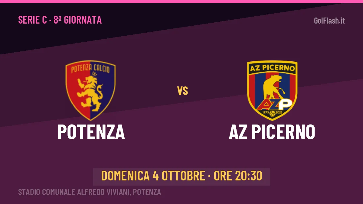 Pronostico Potenza AZ Picerno: quote, precedenti e come arrivano le due squadre
