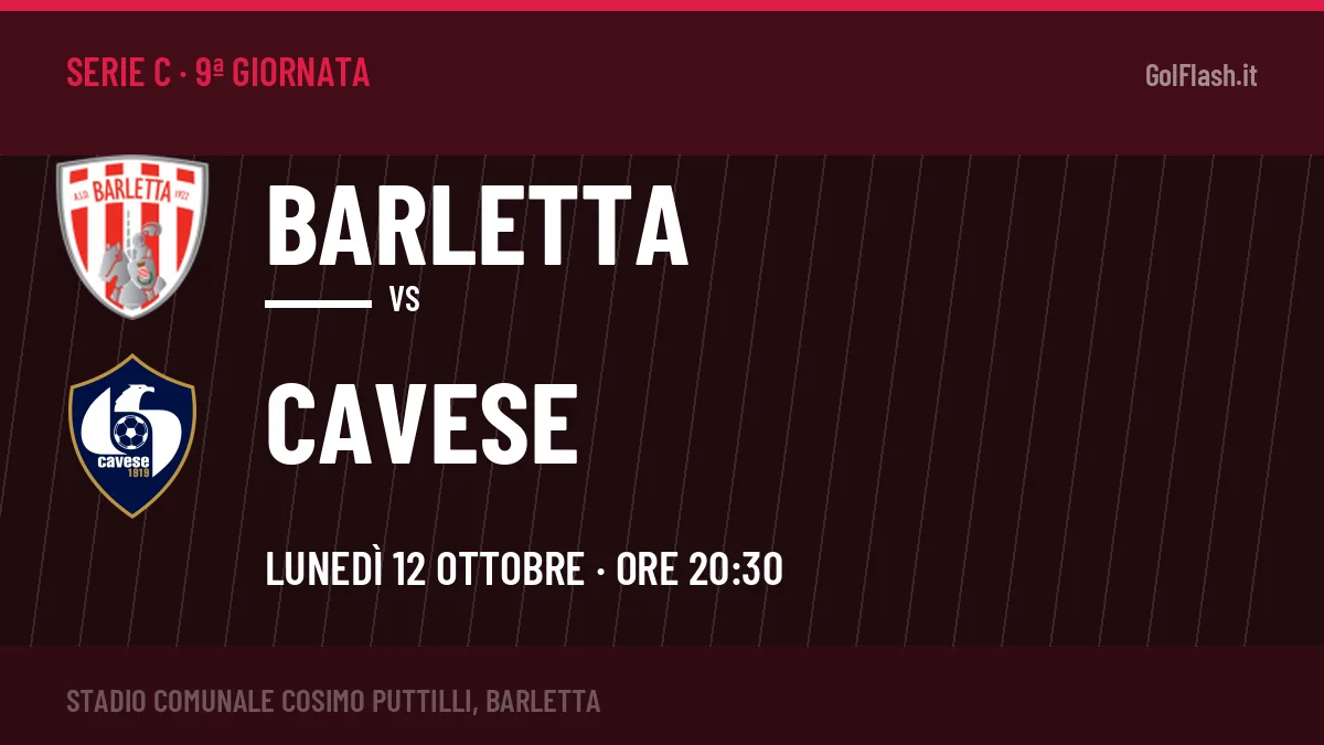 Probabili formazioni Barletta Cavese: chi gioca, quote e pronostico