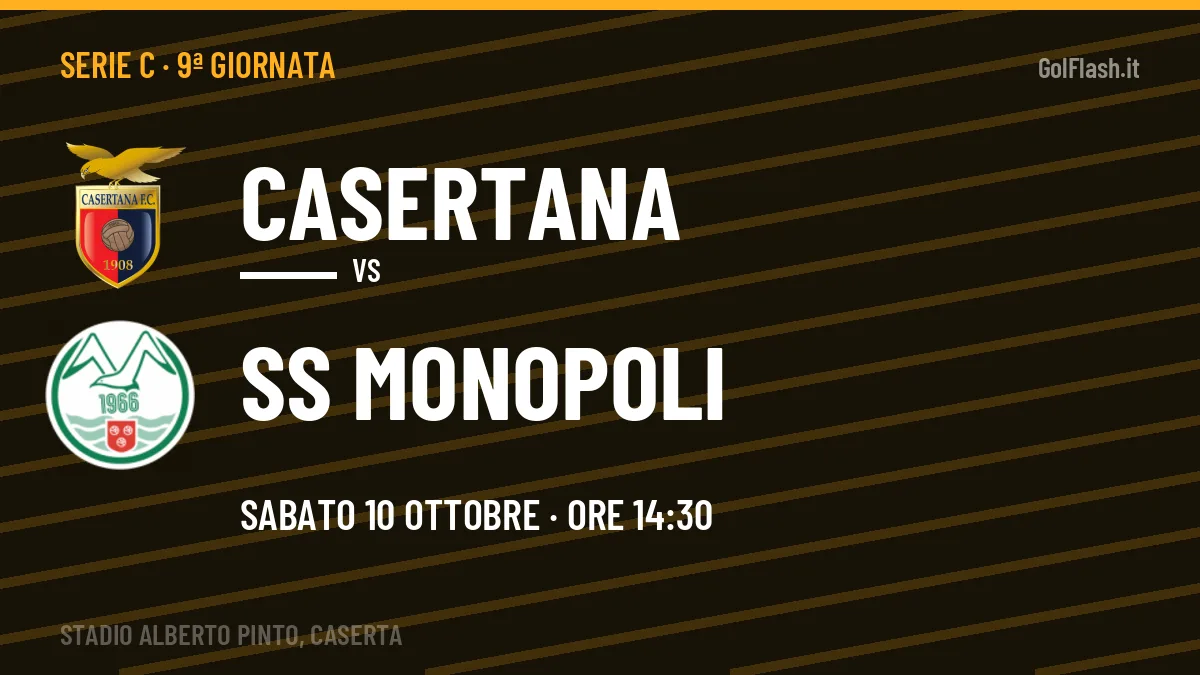 Casertana-SS Monopoli, Serie C: probabili formazioni, quote e dove vedere la partita in TV e streaming
