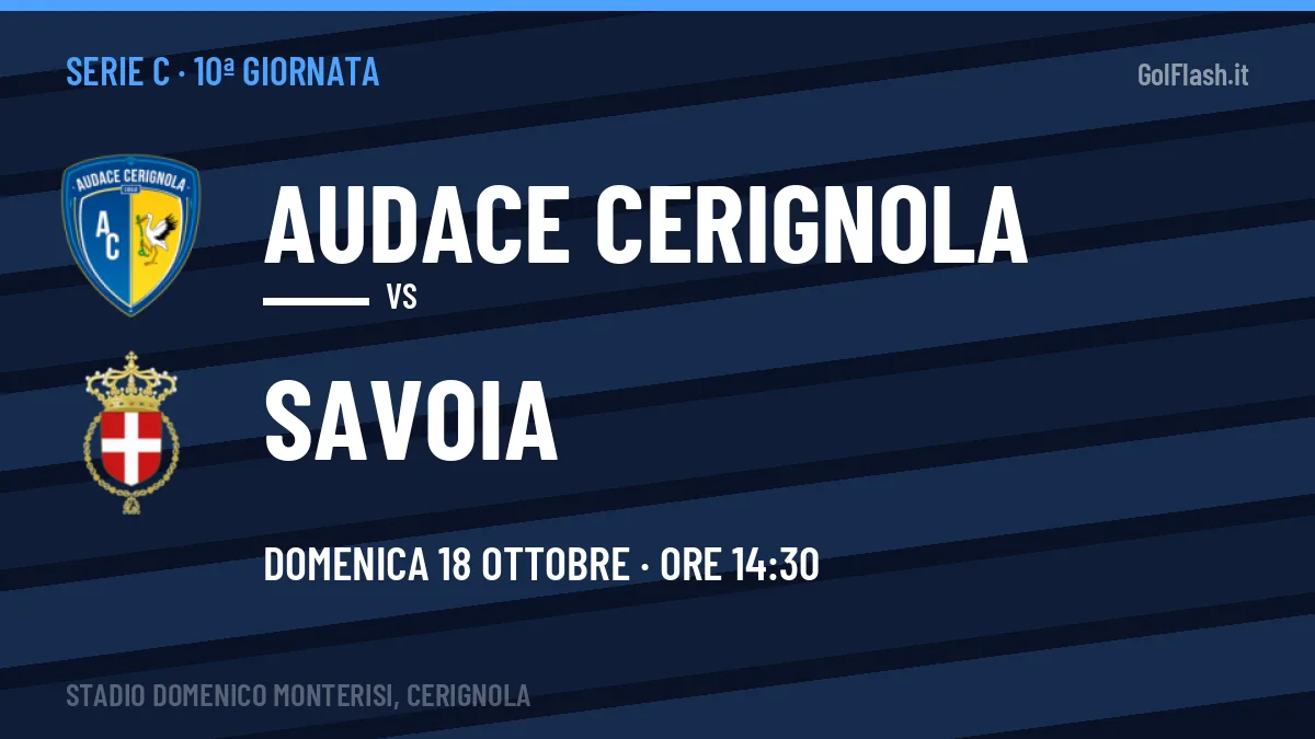 Audace Cerignola-Savoia, Serie C: probabili formazioni, quote e dove vedere la partita in TV e streaming