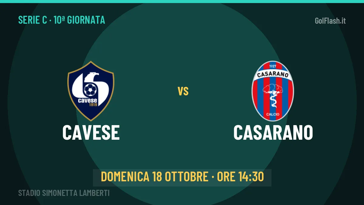 Quote Cavese Casarano e pronostico: cosa dicono i bookmaker e dove vederla