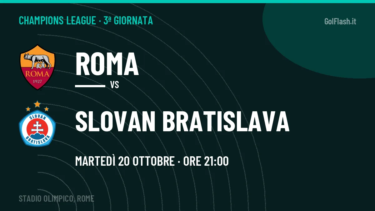 Roma-Slovan Bratislava in TV: a che ora si gioca, dove vederla e probabili formazioni