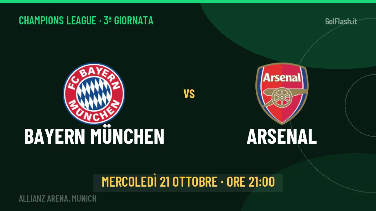 Bayern München Arsenal in streaming: dove vedere la partita, orario e probabili formazioni
