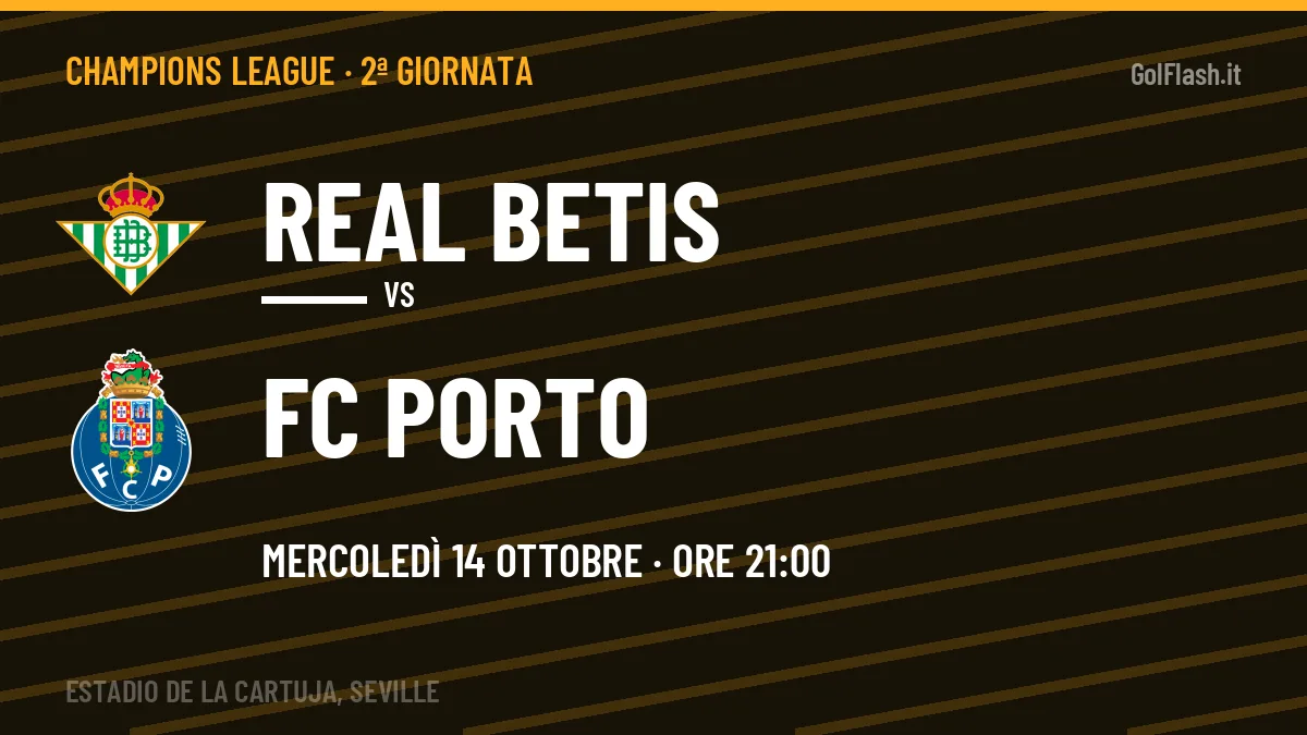 Dove vedere Real Betis-FC Porto in TV e streaming: orario, canale e formazioni