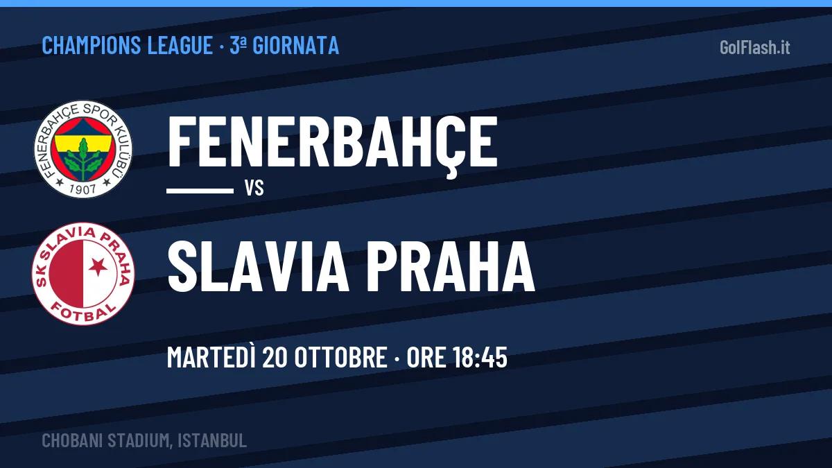 Fenerbahçe-Slavia Praha in TV: a che ora si gioca, dove vederla e probabili formazioni